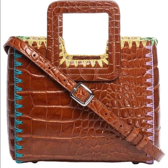 Staud Shirley Croc Crochet Edge Bag. Comes with matching pouch! - Picture 2 of 15